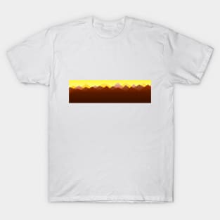 Mountains under yellow sky at sunset / sunrise T-Shirt